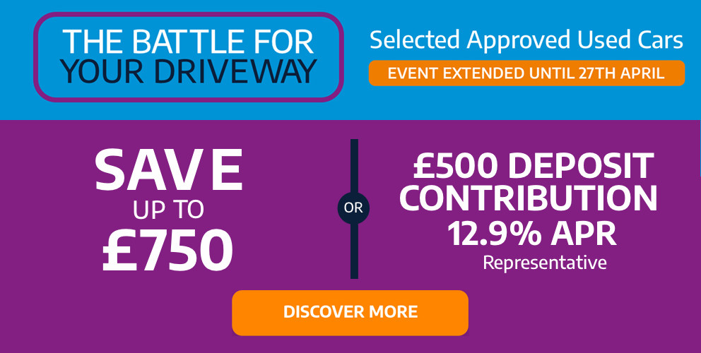 Save Up to £750 or Benefit From a £500 Deposit Contribution On Selected Approved Used Cars