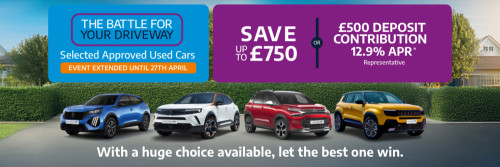 Save Up to £750 or Benefit From a £500 Deposit Contribution On Selected Approved Used Cars